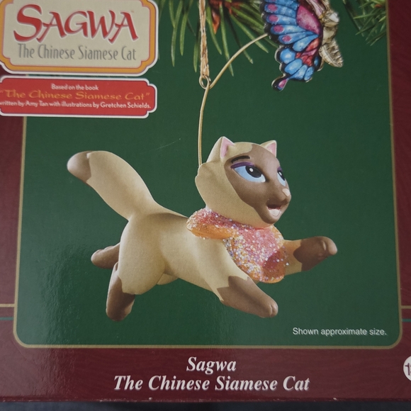 The Chinese Siamese Cat Ornament - Brown and Pink - Picture 1 of 7